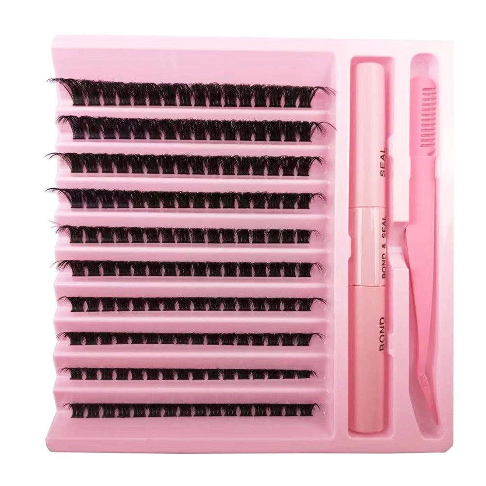 DIY Cluster Lashes Kit with Pink Tweezers + Bond & Seal