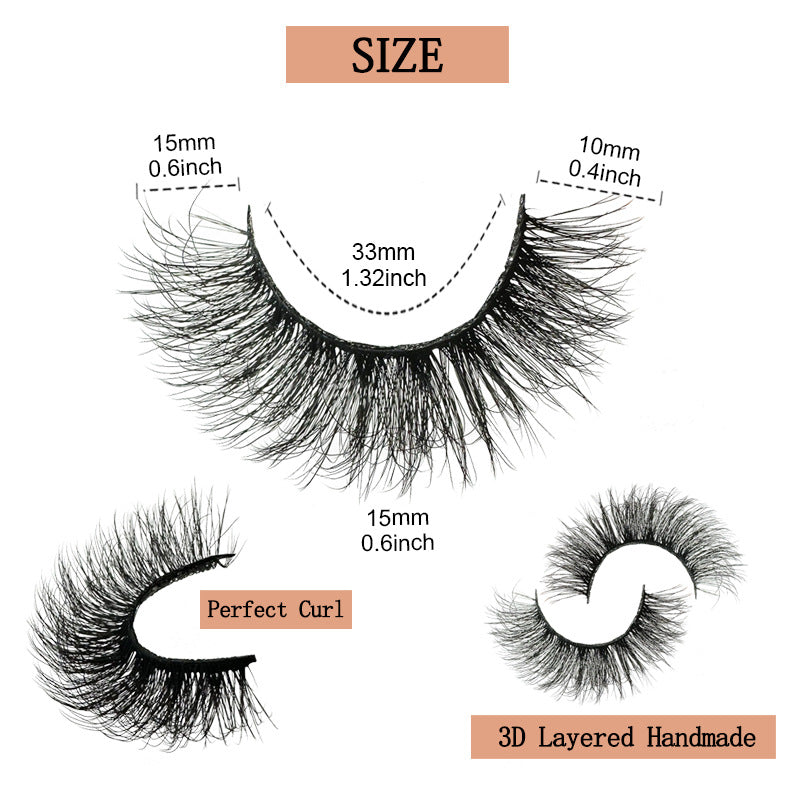 14 Pairs 3D Messy Fluffy Faux Mink Eyelashes