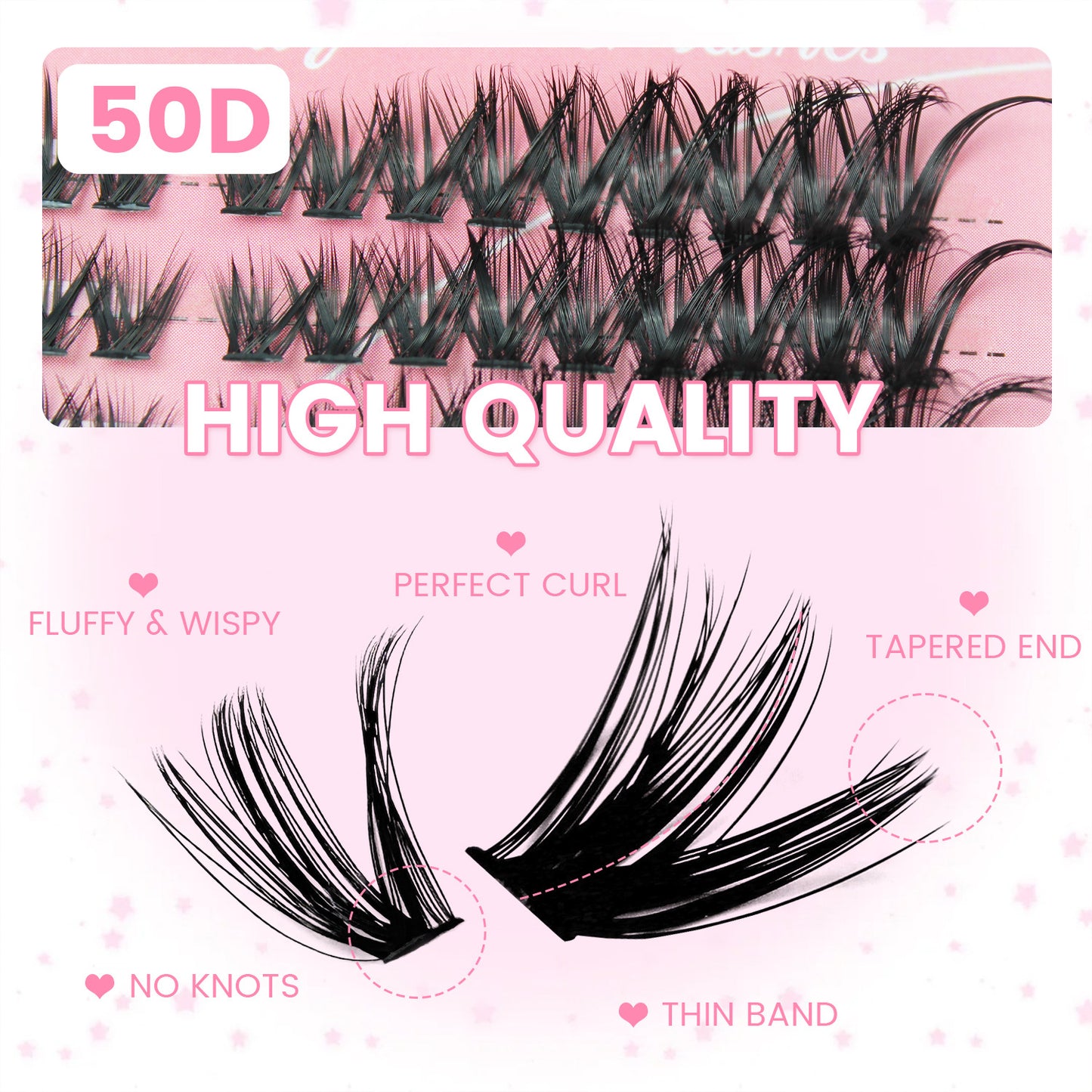 216 Fans Pro Individual Lash Clusters – 30D to 100D Volume DIY Cluster Lashes