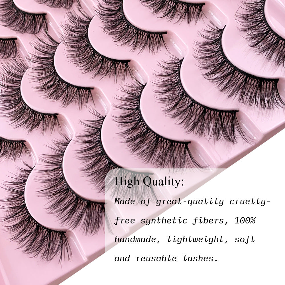 14 Pairs Fluffy Messy Faux Mink Lashes Wispy, Textured & Reusable 3D Eyelashes