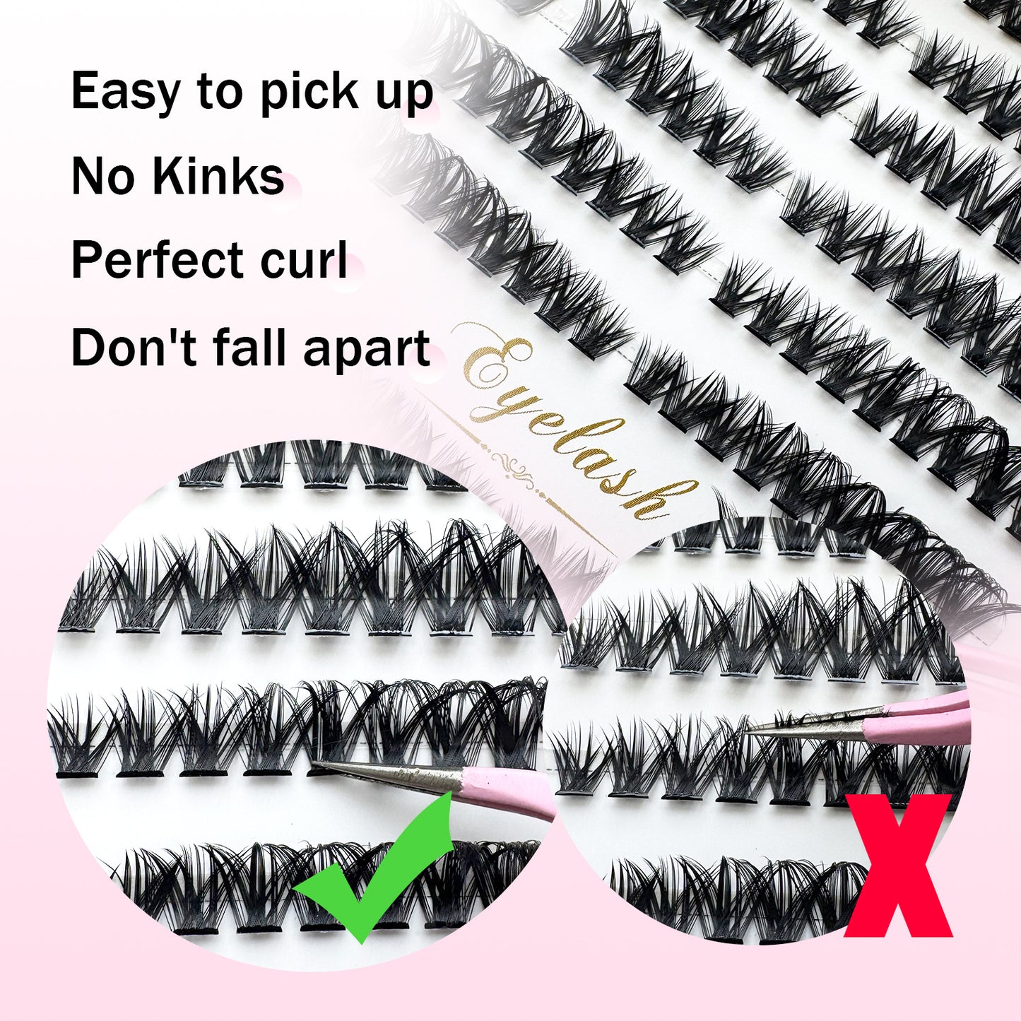 216 Fans 30D/40D/50D Pro DIY Lash Extension Kit – At-Home Cluster Lashes with Bond, Seal, Remove & Tool