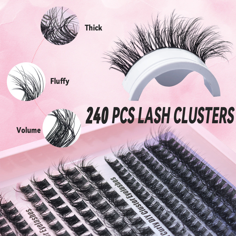 240 Fans Mix 3 Styles DIY Lashes Fluffy Thick Volume Dramatic Cluster Lashes Extension