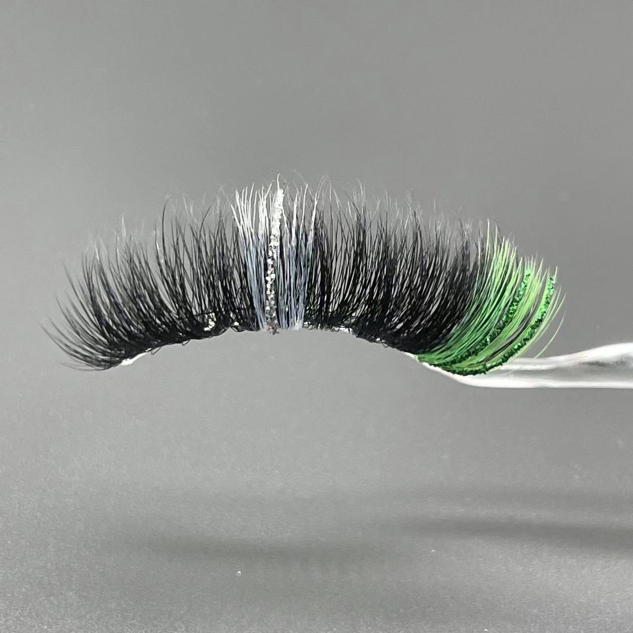 20mm Glitter Color Faux Mink Lashes D12A-672CS