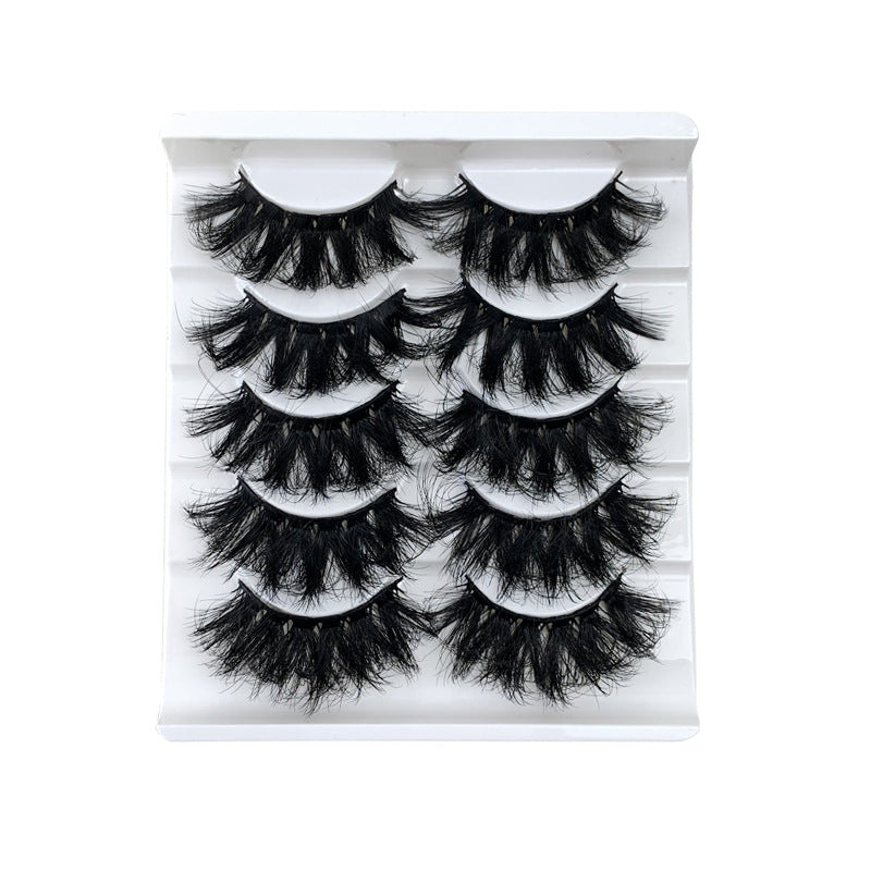 5 Pairs 3D Faux Mink Lashes Fluffy Soft Wispy Natural Crossed Reusable False Eyelashes