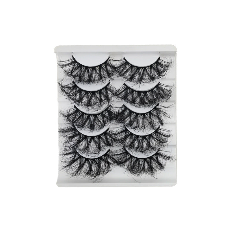 5 Pairs 3D Faux Mink Lashes Fluffy Soft Wispy Natural Crossed Reusable False Eyelashes