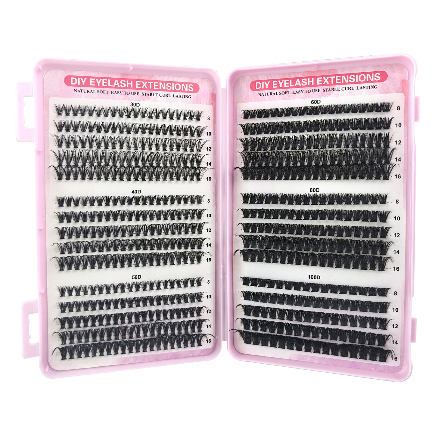 540 Fans Pro Individual Lash Clusters – 30D to 100D Volume DIY Cluster Lashes