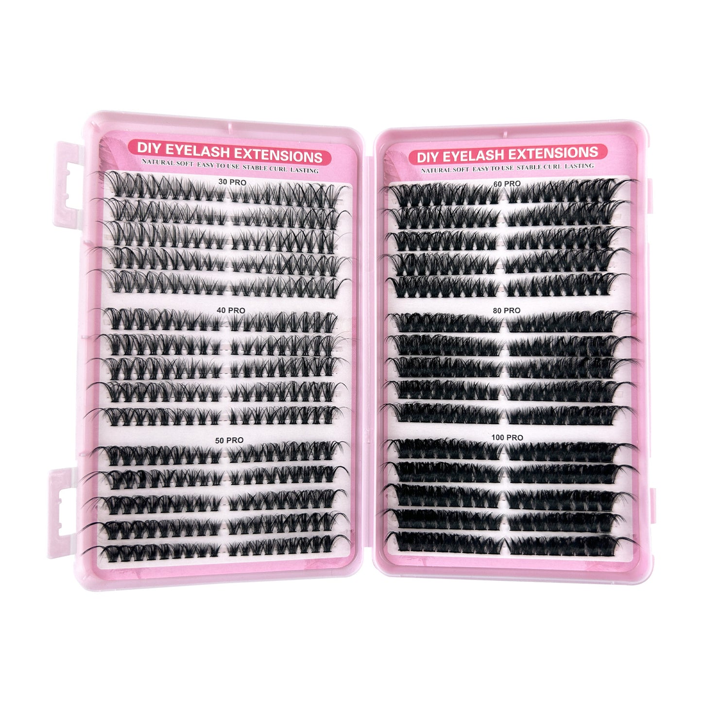 540 Fans Pro Individual Lash Clusters – 30D to 100D Volume DIY Cluster Lashes