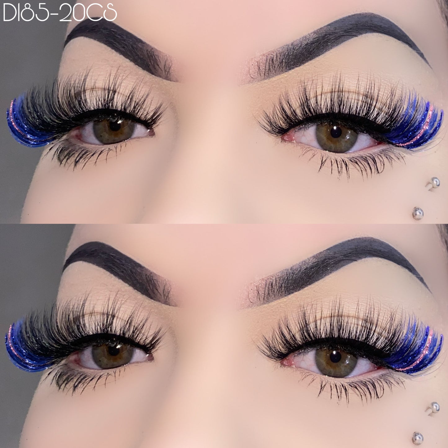 20mm Glitter Color Faux Mink Lashes D185-20CS