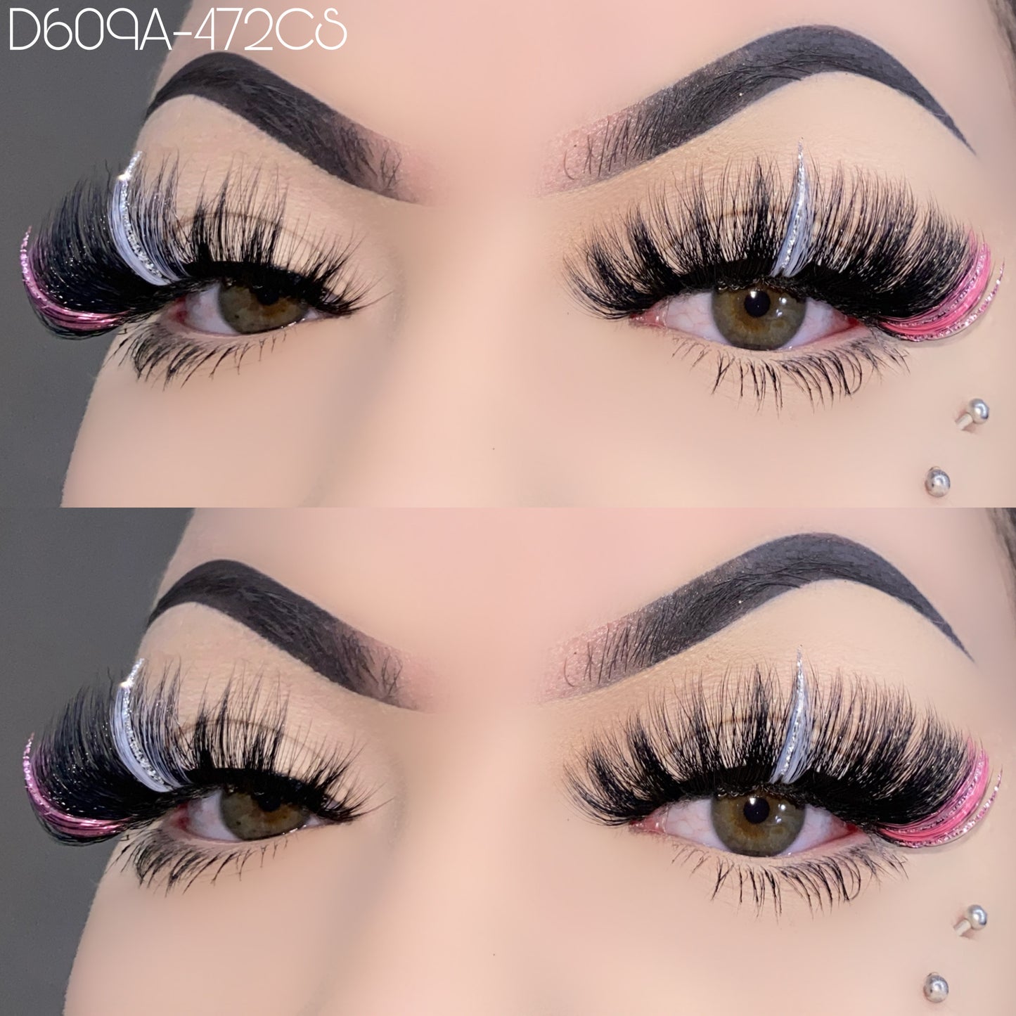 20mm Glitter Color Faux Mink Lashes D609A-472CS