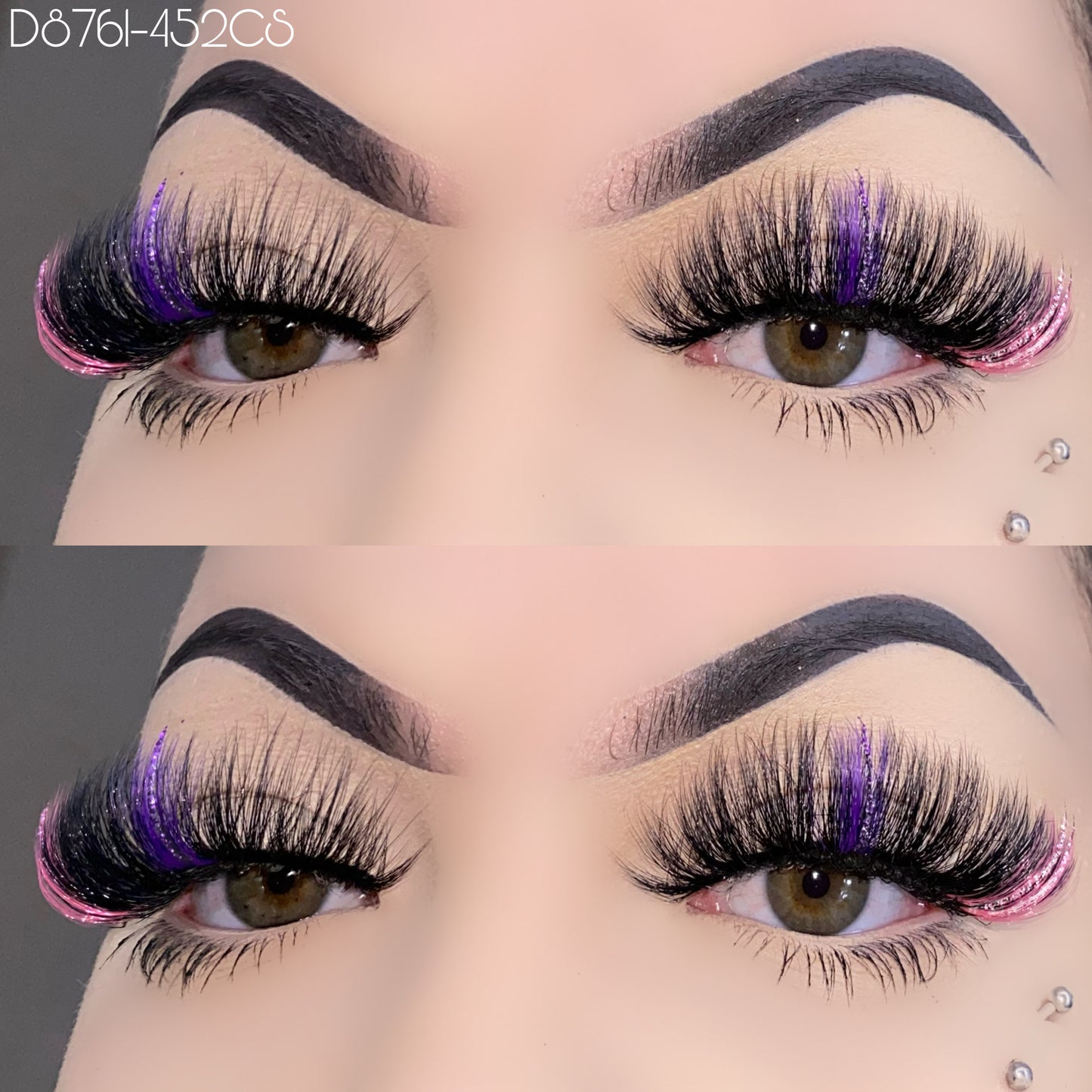 20mm Glitter Color Faux Mink Lashes D8761-452CS