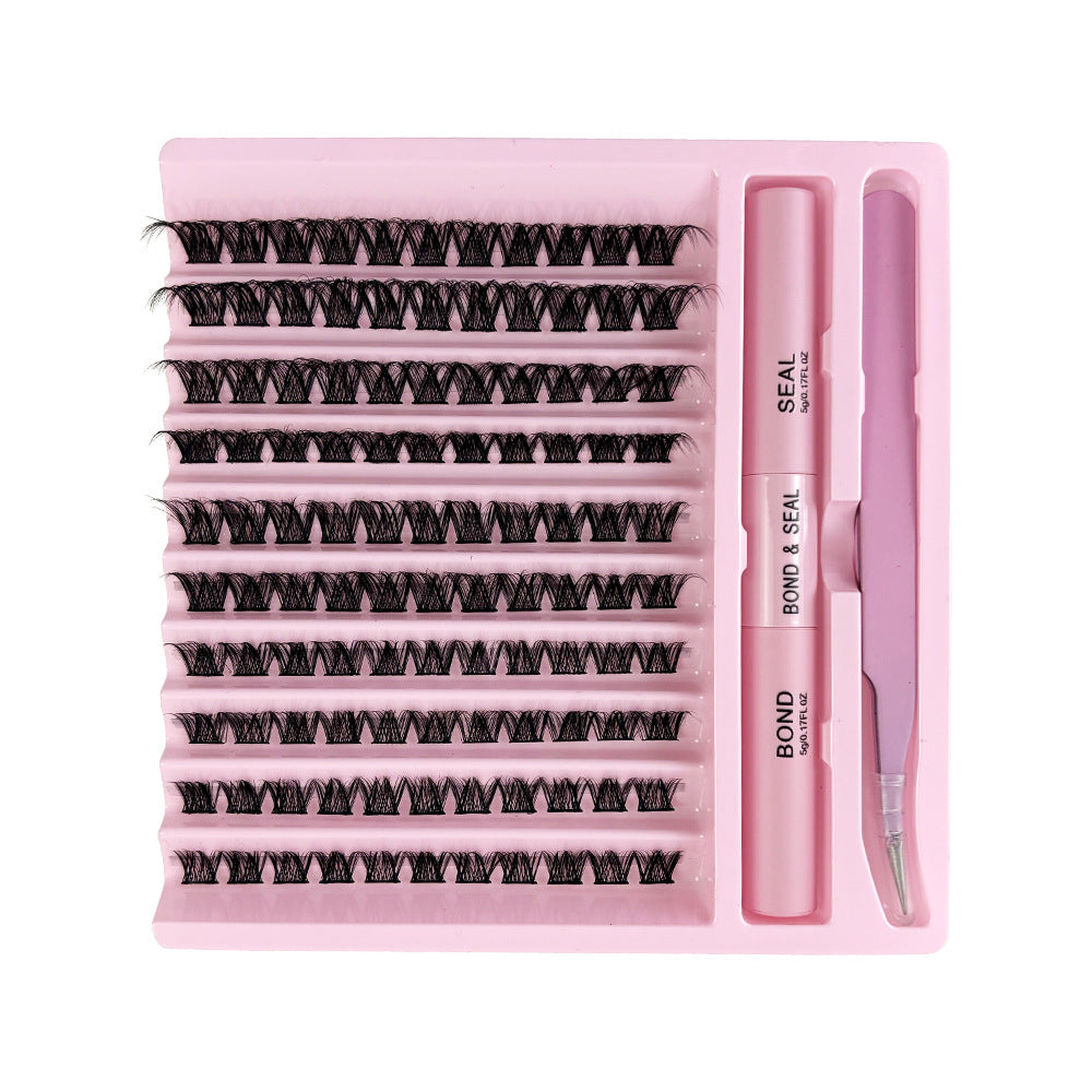 DIY Cluster Lashes Kit with Pink Tweezers + Bond & Seal