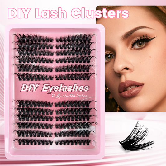 216 Fans Pro Individual Lash Clusters – 30D to 100D Volume DIY Cluster Lashes