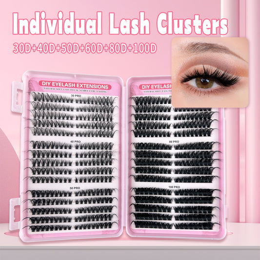 540 Fans Pro Individual Lash Clusters – 30D to 100D Volume DIY Cluster Lashes
