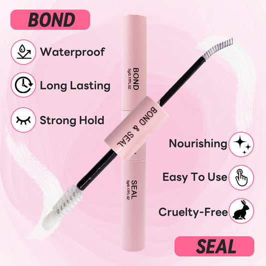 DIY Cluster Lashes Kit with Pink Tweezers + Bond & Seal