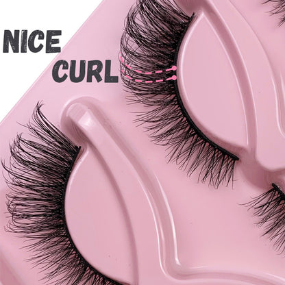 5 Pairs Fox Style Fluffy Faux Mink Eyelashes Cat Eye Lashes Glam