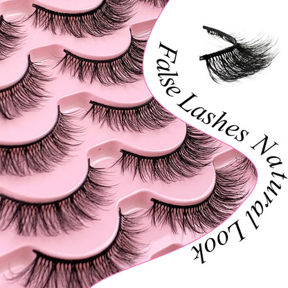 14 Pairs Fluffy Messy Faux Mink Lashes Wispy, Textured & Reusable 3D Eyelashes
