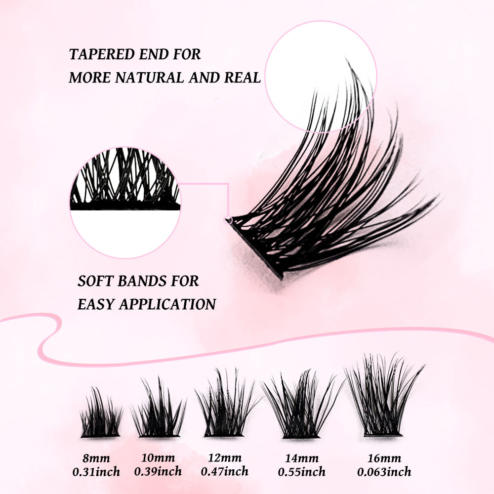 Cluster Lashes 8-16mm Individual Lashes Natural Look D Curl Soft, Lightweight & Reusable