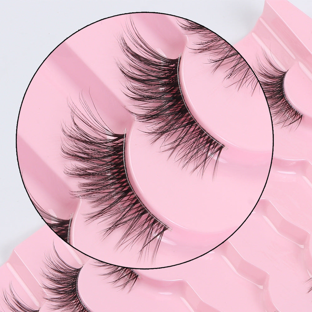 7 Pairs Half Lashes – Clear Band, Cat-Eye Faux Mink for Natural Lift