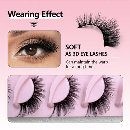 5 Pairs Fox Style False Eyelashes – Fluffy & Winged for Cat-Eye Glam
