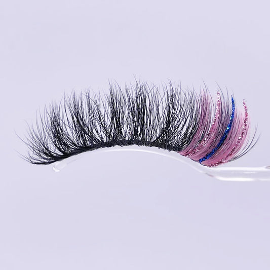 20mm Glitter Color Faux Mink Lashes D9X-20CS