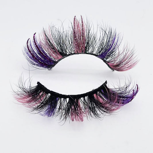 20mm Glitter Color Faux Mink Lashes D57-54454CS
