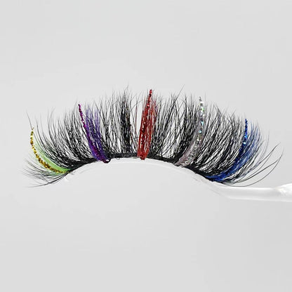 20mm Glitter Color Faux Mink Lashes D109-24356CS