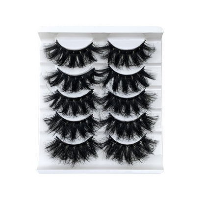5 Pairs 3D Faux Mink Lashes Fluffy Soft Wispy Natural Crossed Reusable False Eyelashes
