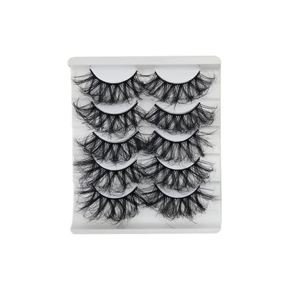 5 Pairs 3D Faux Mink Lashes Fluffy Soft Wispy Natural Crossed Reusable False Eyelashes
