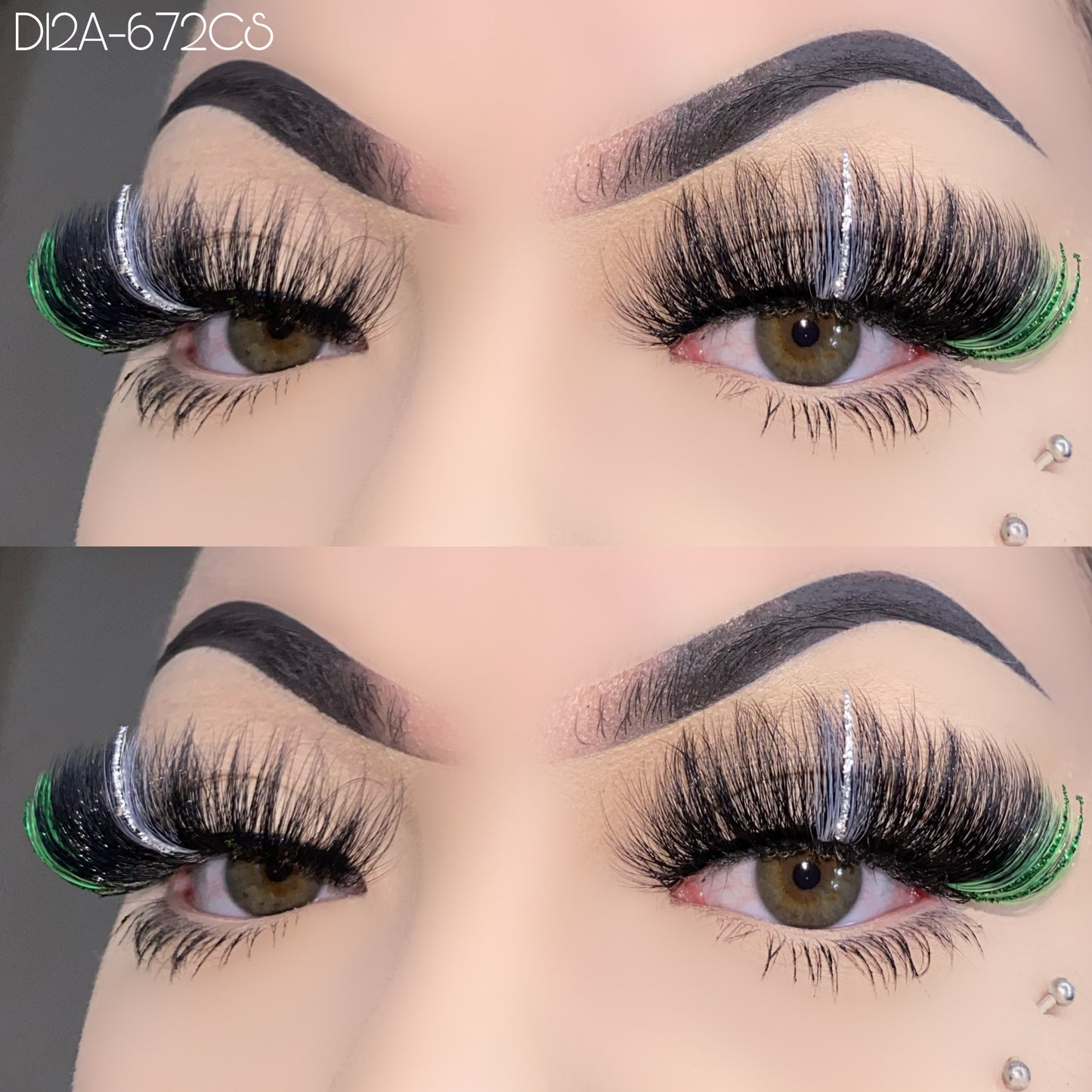 20mm Glitter Color Faux Mink Lashes D12A-672CS