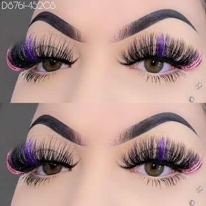 20mm Glitter Color Faux Mink Lashes D8761-452CS