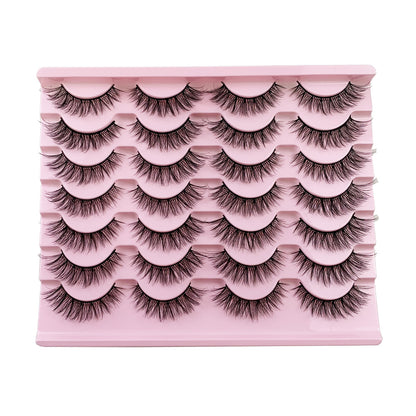 14 Pairs Fluffy Messy Faux Mink Lashes Wispy, Textured & Reusable 3D Eyelashes