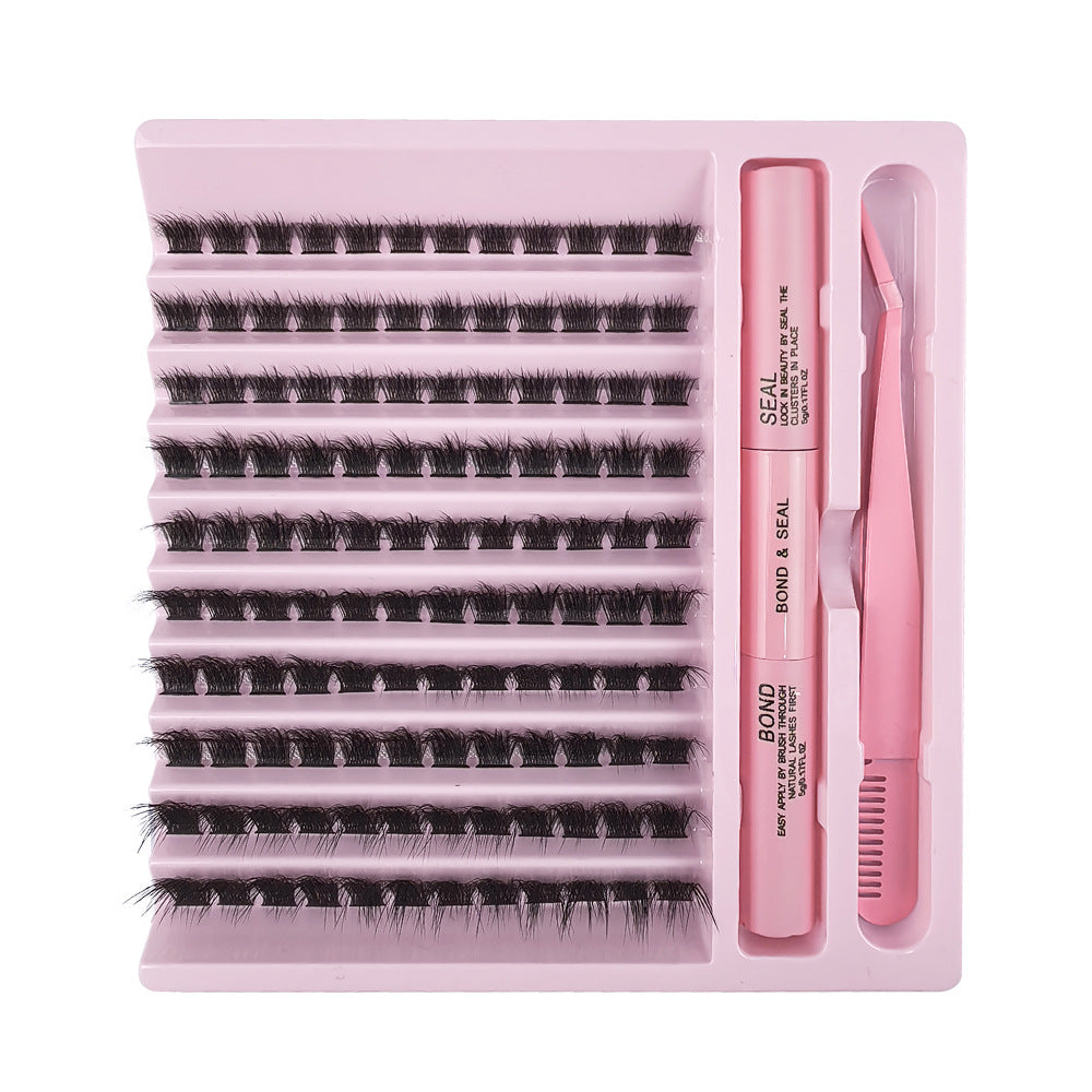 DIY Cluster Lashes Kit with Pink Tweezers + Bond & Seal