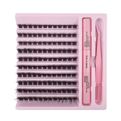 DIY Cluster Lashes Kit with Pink Tweezers + Bond & Seal