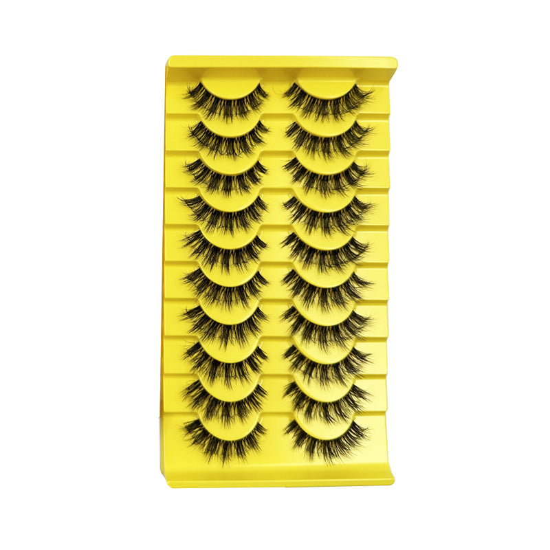 10 Pairs Clear Band Faux Mink Lashes Natural Look Fluffy 3D False Lashes