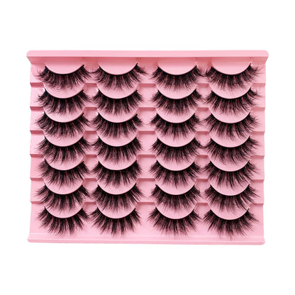 14 Pairs Fluffy Messy Faux Mink Lashes Wispy, Textured & Reusable 3D Eyelashes