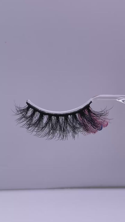 20mm Glitter Color Faux Mink Lashes D9X-20CS