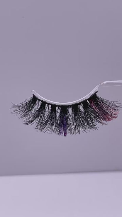 20mm Glitter Color Faux Mink Lashes D8761-452CS